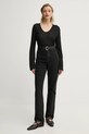 Лонгслив с примесью льна By Malene Birger AMALOU Q71621008Z чёрный SS25