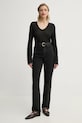 Лонгслів з домішкою шовку By Malene Birger AMALOU Q71621008Z чорний SS25