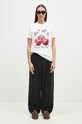 Βαμβακερό μπλουζάκι GANNI Basic Jersey Cherry T4004 λευκό