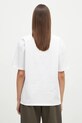 Oblečenie Bavlnené tričko GANNI Heavy Cotton Drop Shoulder Heart T4033 biela