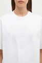 Bavlnené tričko GANNI Heavy Cotton Drop Shoulder Heart biela T4033