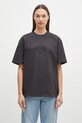 GANNI tricou din bumbac Heavy Cotton Drop Shoulder Heart bumbac negru T4057