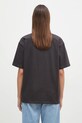 Îmbrăcăminte GANNI tricou din bumbac Heavy Cotton Drop Shoulder Heart T4057 negru
