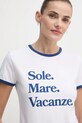 Хлопковая футболка Drivemebikini Sole Mare Vintage белый 2025.DRV.001.WHN