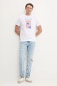 Drivemebikini tricou din bumbac Sole Mare Vacanze alb 2025.DRV.003.WH