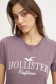 Hollister Co. tricou din bumbac violet KI357.4014.631