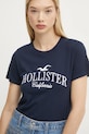 Bavlněné tričko Hollister Co. námořnická modř KI357.4017.200