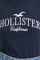 Bavlněné tričko Hollister Co. KI357.4017.200 námořnická modř
