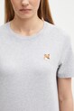 Бавовняна футболка Maison Kitsuné Fox Head Patch сірий LW00105KJ0008