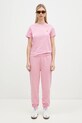 Maison Kitsuné t-shirt bawełniany Fox Head Patch LW00105KJ0008 różowy