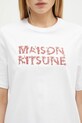 Бавовняна футболка Maison Kitsuné Woodland Alphabet білий NW00114KJ0119