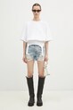 Bombažna kratka majica Fiorucci Suspender Belt W01FMTSH263CJ01WH01