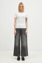 Blúzka s prímesou kašmíru JW Anderson Pointelle Cap Sleeve Top KW1276.YN0389.001 biela