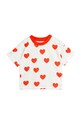 Mini Rodini tricou de bumbac pentru copii Hearts cu modele bej 2462010942