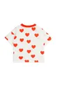 Παιδικό βαμβακερό μπλουζάκι Mini Rodini Hearts μπεζ