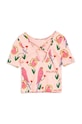 Fete Mini Rodini tricou de bumbac pentru copii Parrots 2462013028 roz