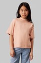 Dětské bavlněné tričko Calvin Klein Jeans kulatý růžová IG0IG02537.9BYH.