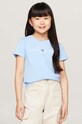 Tommy Hilfiger t-shirt bawełniany dziecięcy aplikacja niebieski KG0KG05242.9BYH.128.176