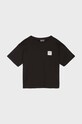 EA7 Emporio Armani tricou de bumbac pentru copii uni negru 6DFT11.FJLOZ