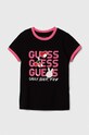 Guess t-shirt dziecięcy z elastanem czarny J4YI08.K6YW4.9BYH