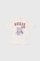 Детска памучна тениска Guess J4YI14.K8HM4.9BYH розов AW24