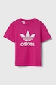 adidas Originals tricou de bumbac pentru copii TREFOIL TEE print roz IY7419