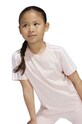 Dječja pamučna majica kratkih rukava adidas LK 3S CO TEE natpis roza IX7338