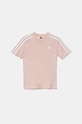 Dječja pamučna majica kratkih rukava adidas LK 3S CO TEE IX7338 roza AW24