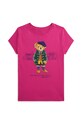 Polo Ralph Lauren t-shirt bawełniany dziecięcy nadruk różowy 313951080001