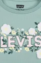 Дівчинка Дитяча бавовняна футболка Levi's WILDFLOWERS BATWING TEE 4EL036 бірюзовий