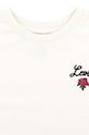Девочка Детская хлопковая футболка Levi's OVERSIZED LEVIS ROSE TEE 3EL489 бежевый