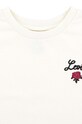 Девочка Детская хлопковая футболка Levi's OVERSIZED LEVIS ROSE TEE 4EL489 бежевый