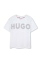 Dětské bavlněné tričko HUGO kulatý bílá G00204.114.150