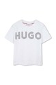 Dětské bavlněné tričko HUGO kulatý bílá G00204.156.162