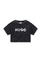 HUGO t-shirt bawełniany dziecięcy G00207.114.150 czarny AW24