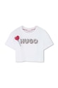 Dětské bavlněné tričko HUGO kulatý bílá G00208.114.150
