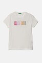United Colors of Benetton t-shirt bawełniany dziecięcy nadruk biały 3I1XC10JQ.G.Seasonal