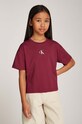 Dětské bavlněné tričko Calvin Klein Jeans kulatý burgundské IG0IG02136.9BYH.