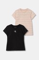 Calvin Klein Jeans tricou de bumbac pentru copii 2-pack print roz IG0IG02739.9BYH.128.176