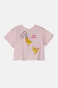 Dětské bavlněné tričko United Colors of Benetton kulatý růžová 3I1XG10HF.P.Seasonal