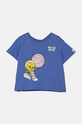 Dětské bavlněné tričko United Colors of Benetton kulatý modrá 3I1XG10HF.P.Seasonal