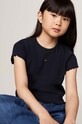 Dětské bavlněné tričko Tommy Hilfiger kulatý námořnická modř KG0KG08138.9BYH.104.122