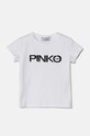 Dječja majica kratkih rukava Pinko Up s elastinom bijela F4PIBGTH186