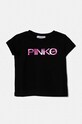Pinko Up tricou copii print negru F4PIBGTH186