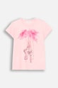 Dječja majica kratkih rukava Coccodrillo s elastinom roza ZC4143201VGA
