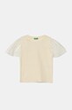 Детска тениска United Colors of Benetton еластичен бежов 3Q8DC10LW.G.Seasonal