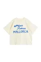 Детская хлопковая футболка Mini Rodini Mallorca бежевый