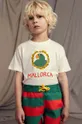 бежевий Дитяча бавовняна футболка Mini Rodini Parrot Дитячий