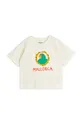 Mini Rodini t-shirt bawełniany dziecięcy Parrot beżowy