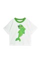 Mini Rodini tricou de bumbac pentru copii Dolphin 2462012775 alb AW24